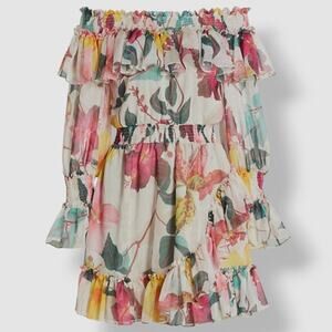 PatBo Ruffle Off Shoulder Mini Dress Size Small